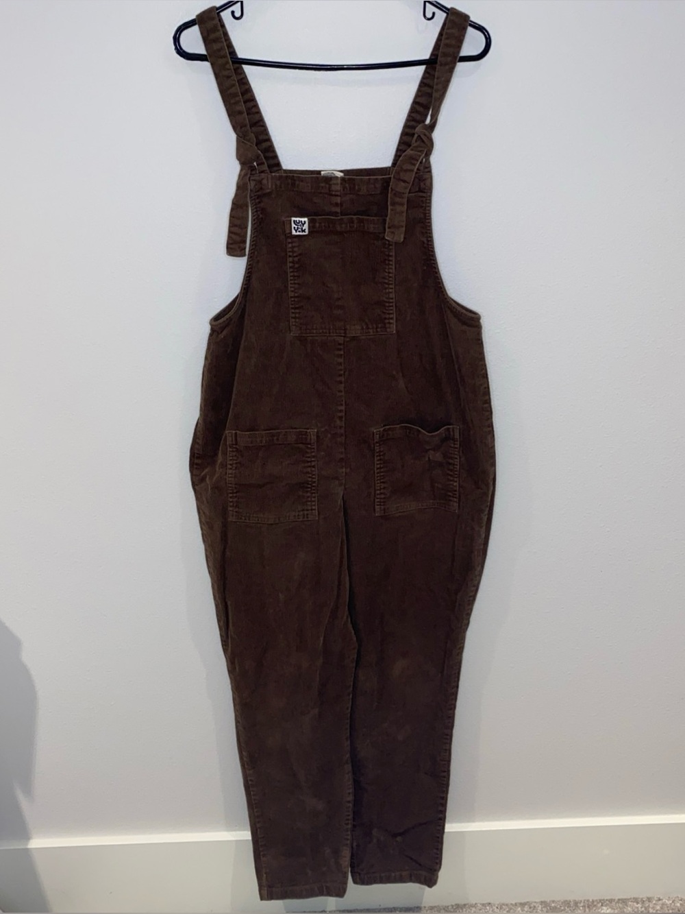 Lucy & Yak Brown Corduroy Overalls Woman’s Size 8R Tie Strap Organic Blend
